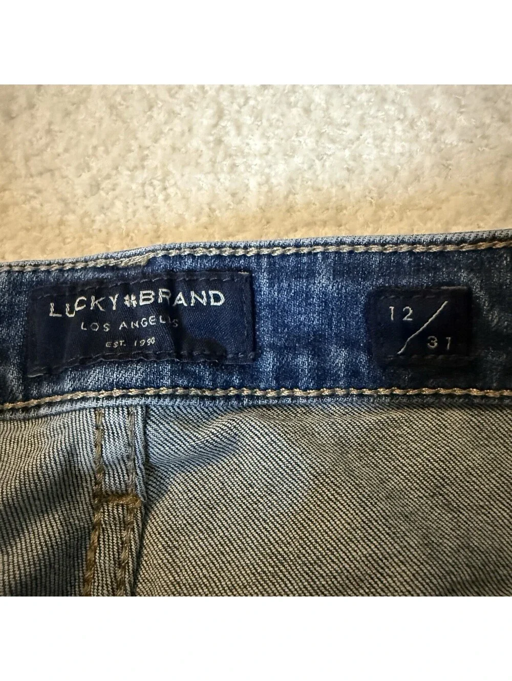 Lucky Brand The Roll Up Women’s Size 12/31 Denim Jean Shorts Blue Stretch